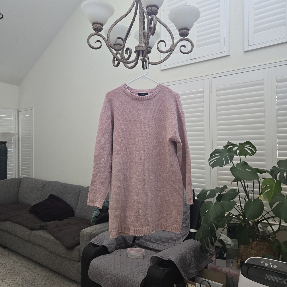 Lulu's Soft Pink Crew Neck Sweater